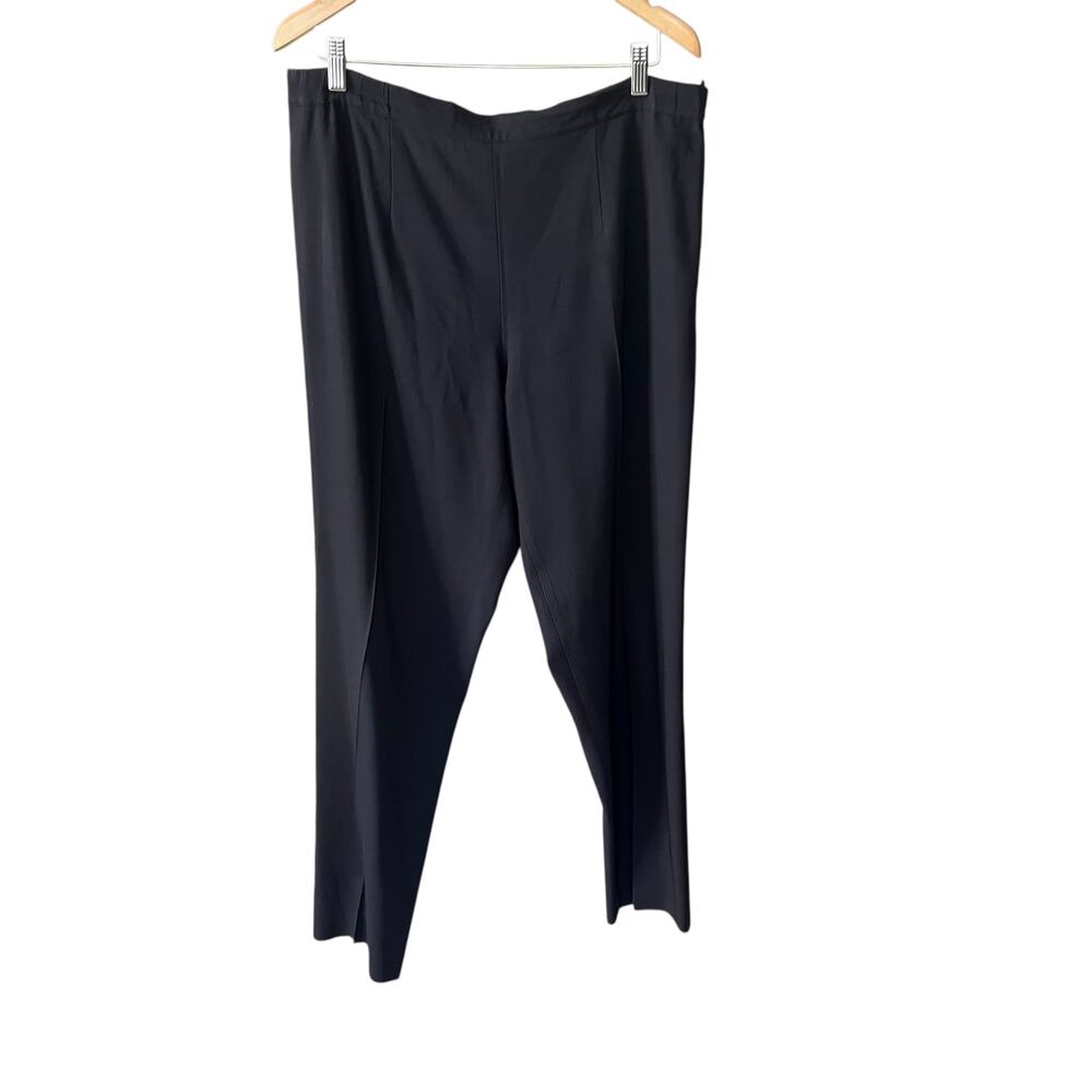 Marina Rinaldi Basic Pants Size 19 US 10 Made in Italy Runs Big Black Blue